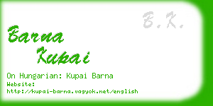 barna kupai business card